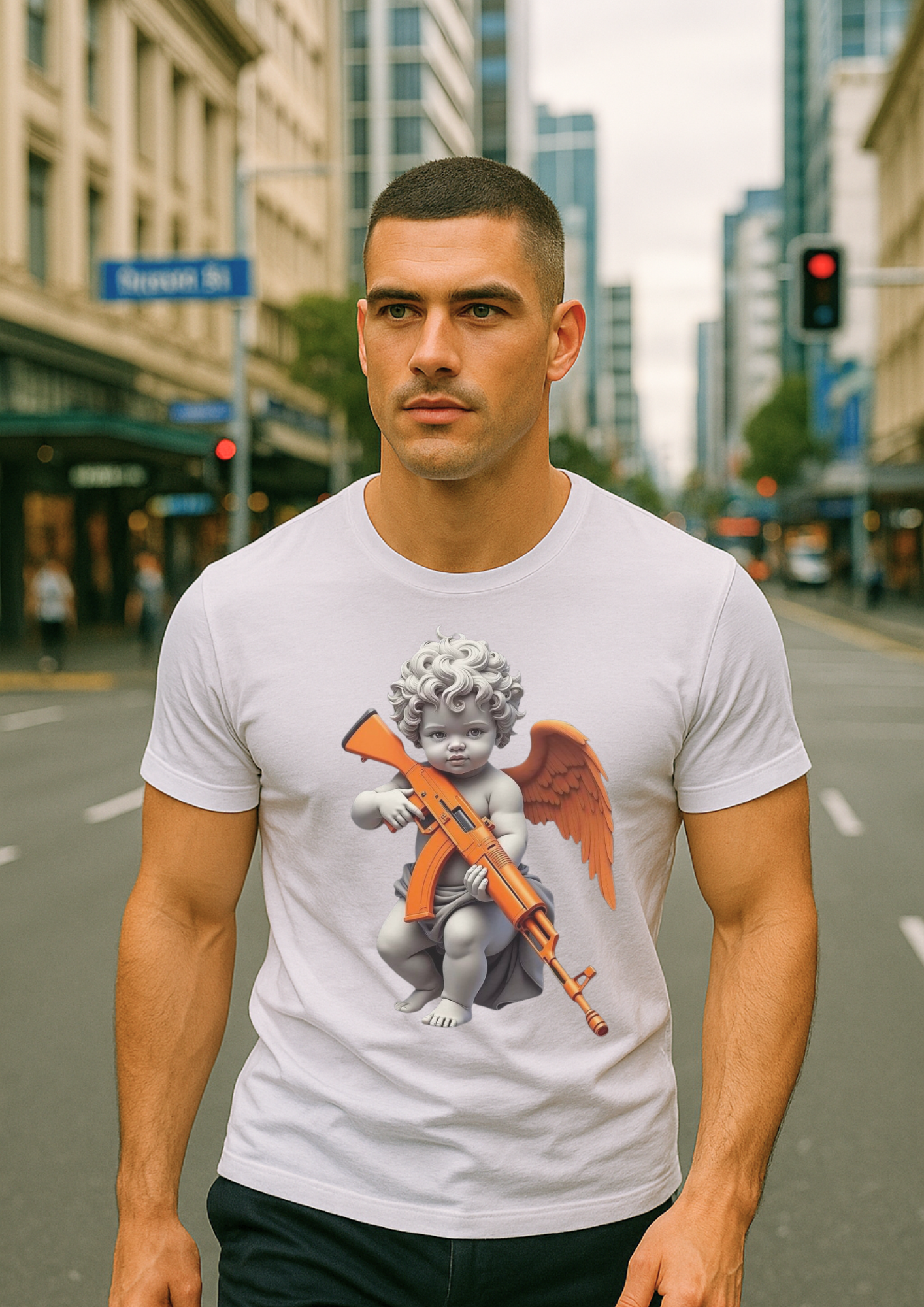 Angel With Orange Rifle T-shirt