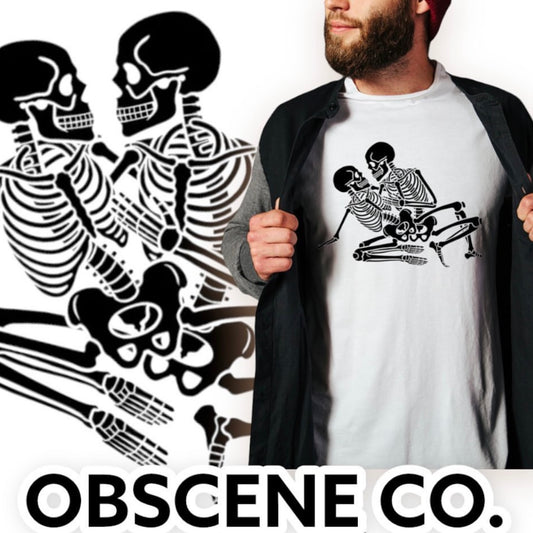 Skeletons having sex T-shirt