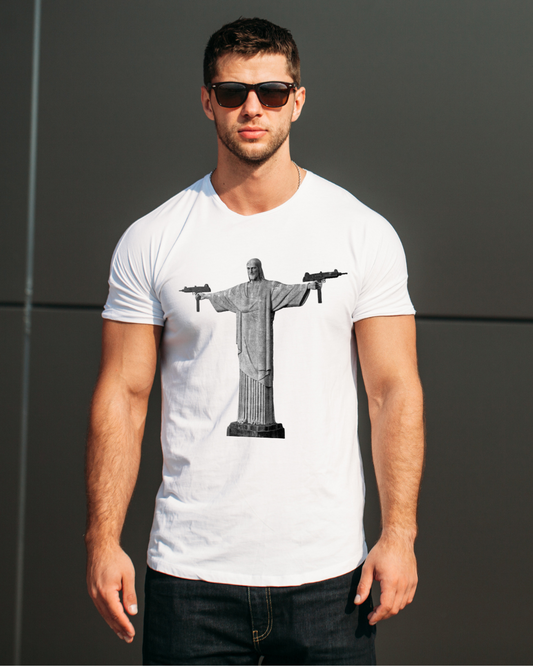 Christ the Redeemer Statue Holding Weapons T-shirt
