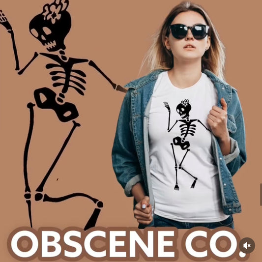 Skeleton woman dancing T-shirt